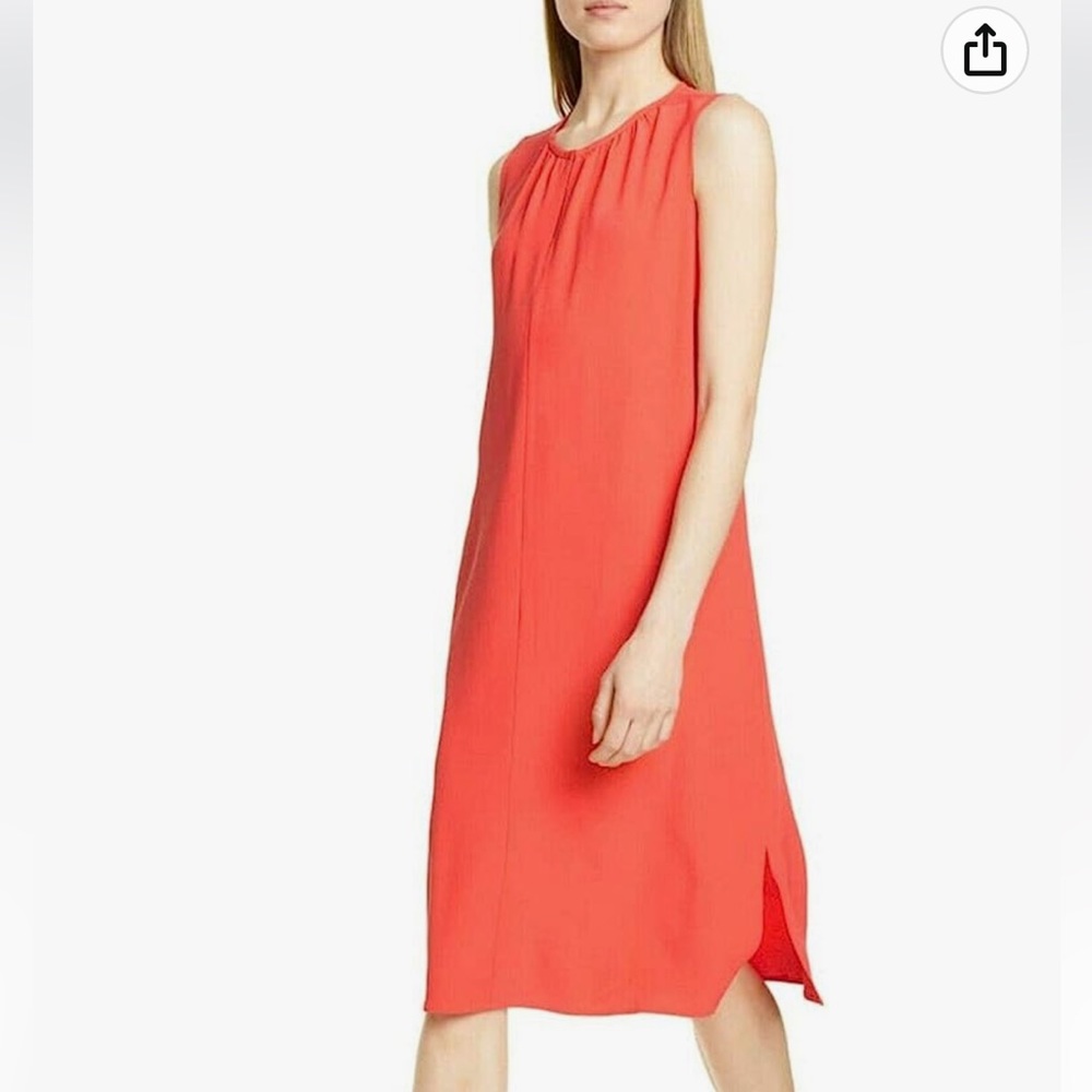Eileen Fisher Women’s Tercel Viscose Red Midi Dress Size X-Large